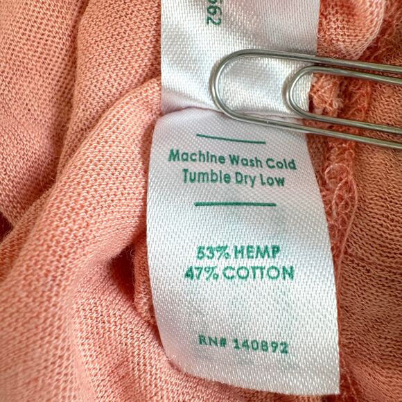 Marine Layer Womens Short Sleeve T Shirt Top Size XL Hemp Cotton Boxy Peach - Picture 4 of 5